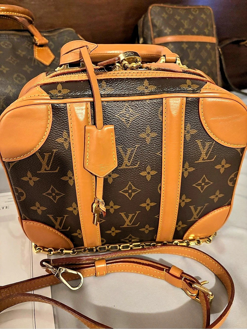Louis Vuitton Handle Trunk Monogram Shoulder Bag Comes with COA